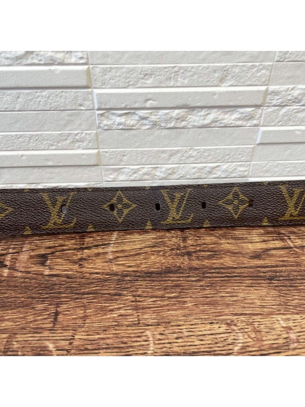 Louis Vuitton Monogram Leather Ceinture Belt Silver Brown - Picture 6 of 10